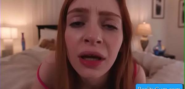  Sexy redhead slut Aaliyah Love get her pusy pounded hard from behind and receive a big load of hot cum on her nice butt